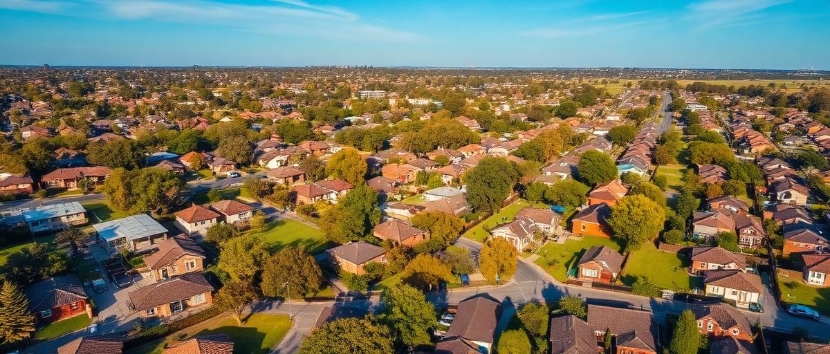 Aerial view of Sydney suburban neighbourhood